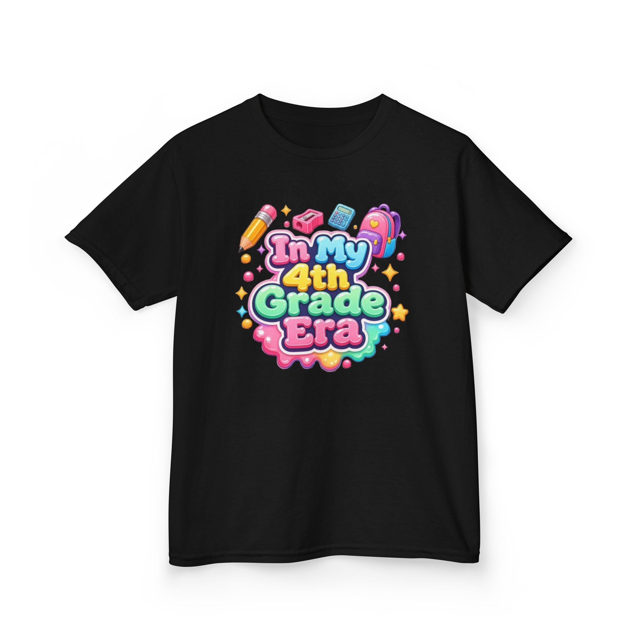 Kids T-Shirt — "In My 4th Grade Era" Colorful Back-to-School Shirt
