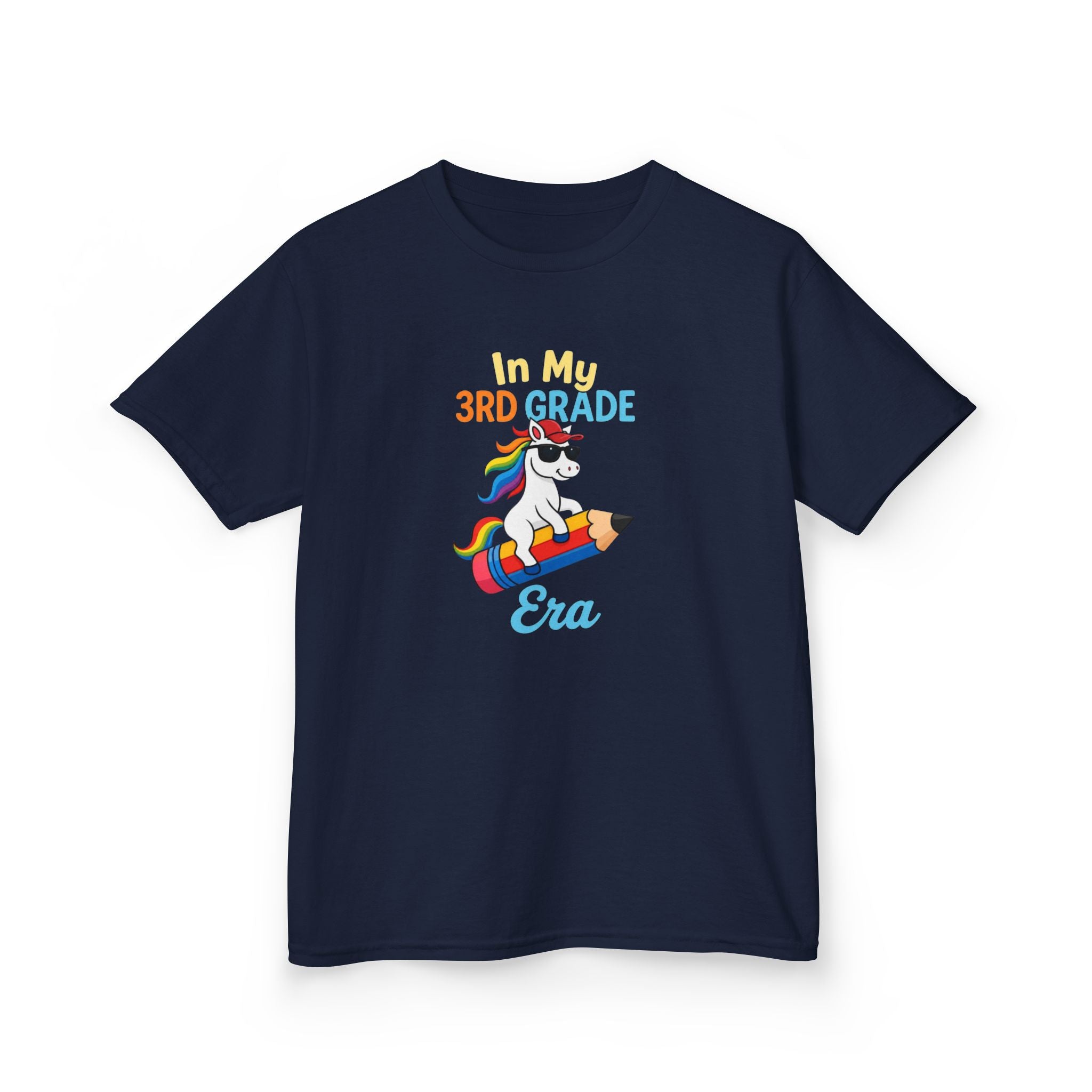 Kids T-Shirt — "In My 3rd Grade Era" Rainbow Unicorn Back-to-School Tee
