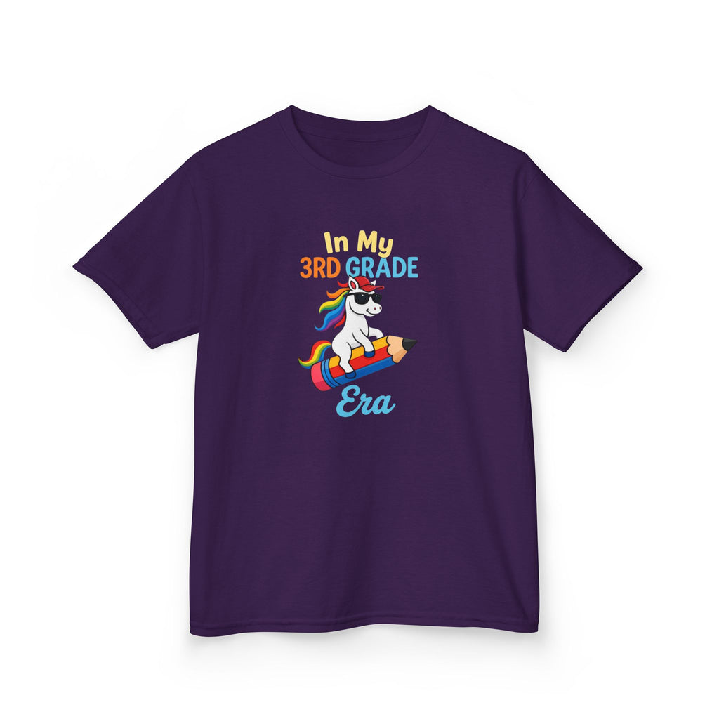 Kids T-Shirt — "In My 3rd Grade Era" Rainbow Unicorn Back-to-School Tee