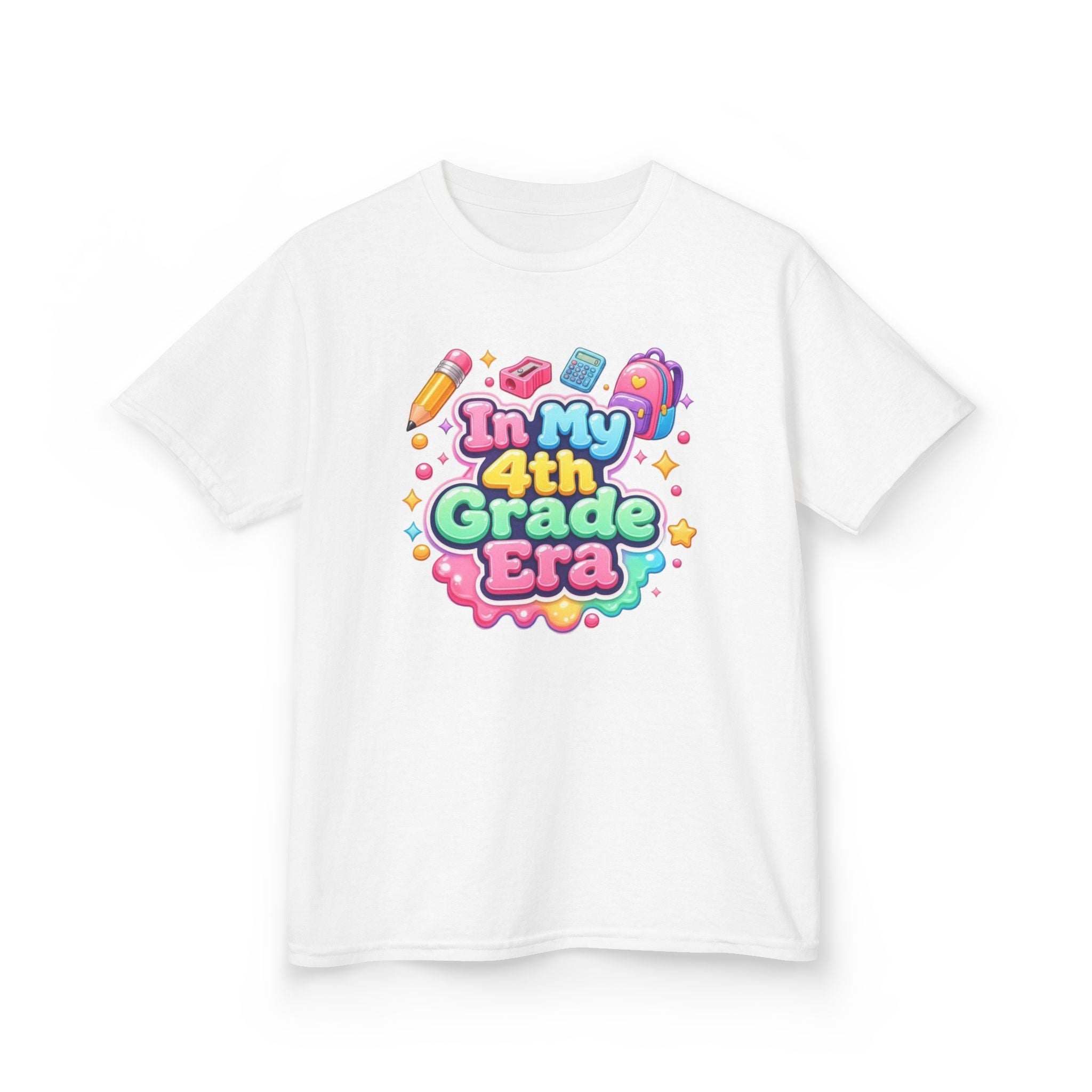 Kids T-Shirt — "In My 4th Grade Era" Colorful Back-to-School Shirt