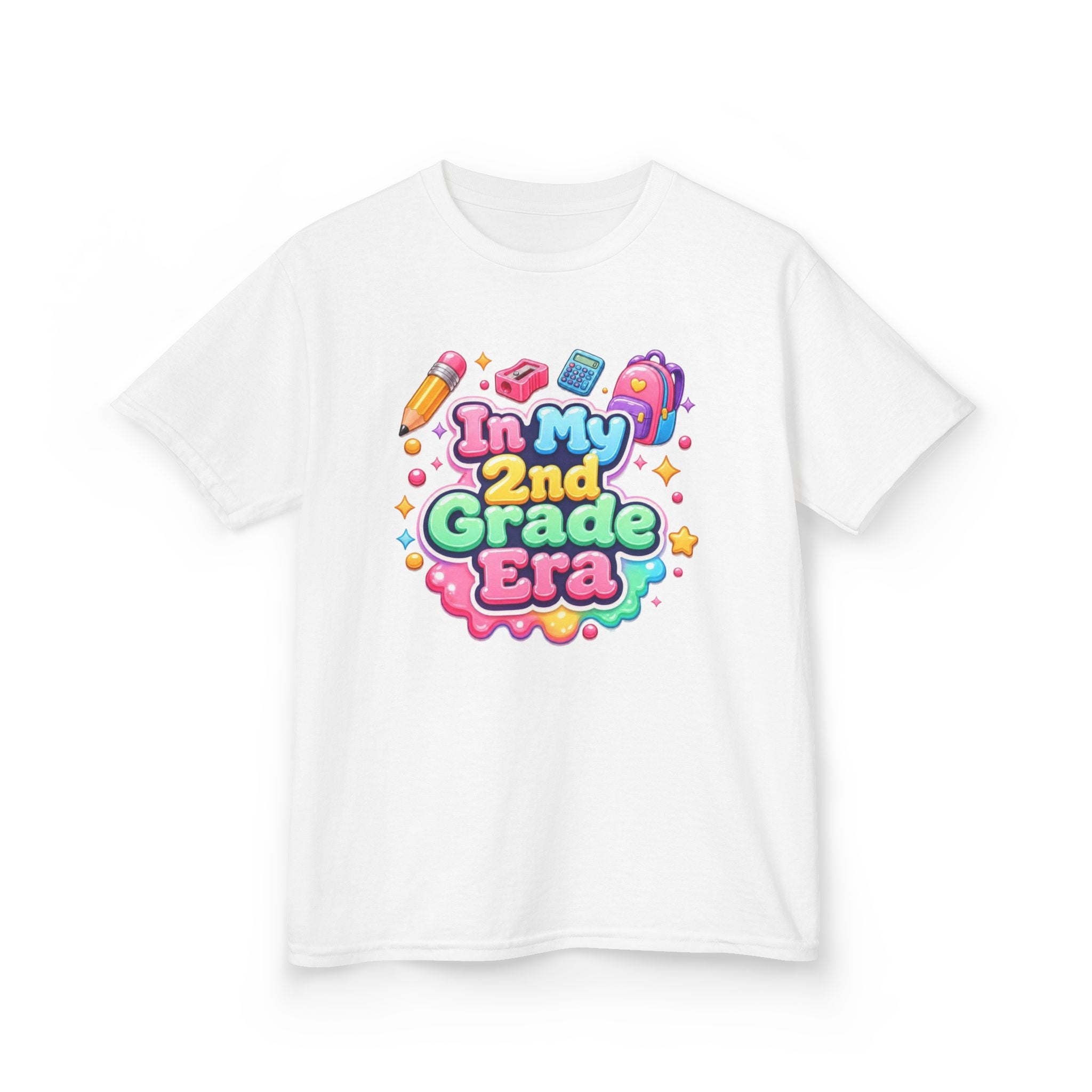 Kids T-Shirt — "In My 2nd Grade Era" Colorful Back-to-School Tee