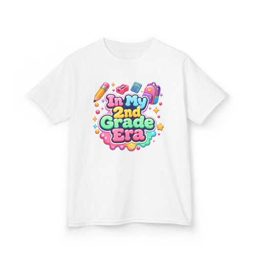 Kids T-Shirt — "In My 2nd Grade Era" Colorful Back-to-School Tee