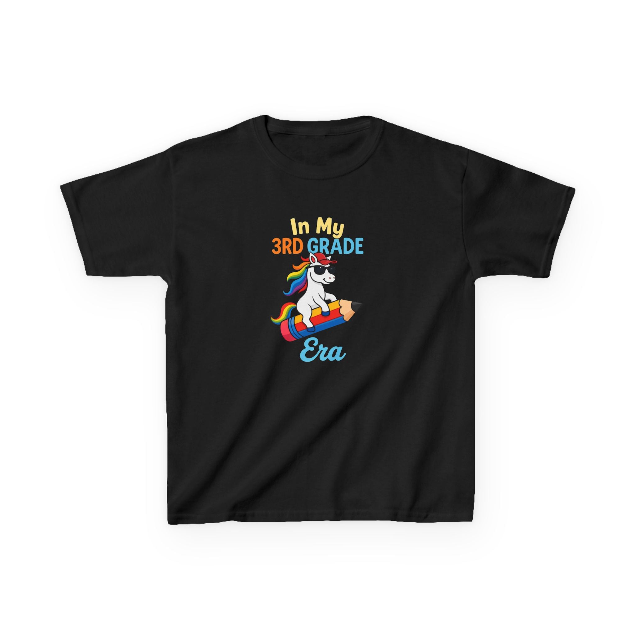 Kids T-Shirt — "In My 3rd Grade Era" Rainbow Unicorn Back-to-School Tee