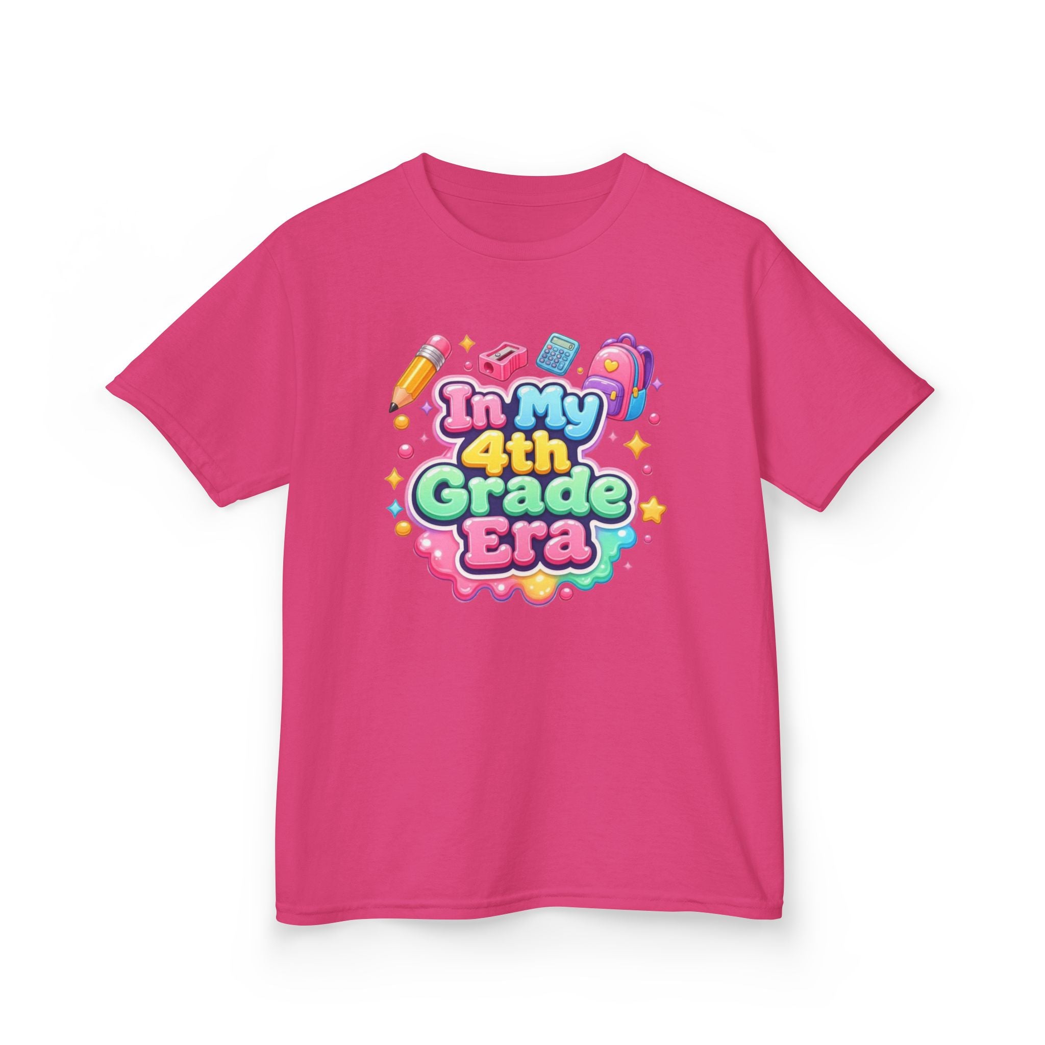 Kids T-Shirt — "In My 4th Grade Era" Colorful Back-to-School Shirt