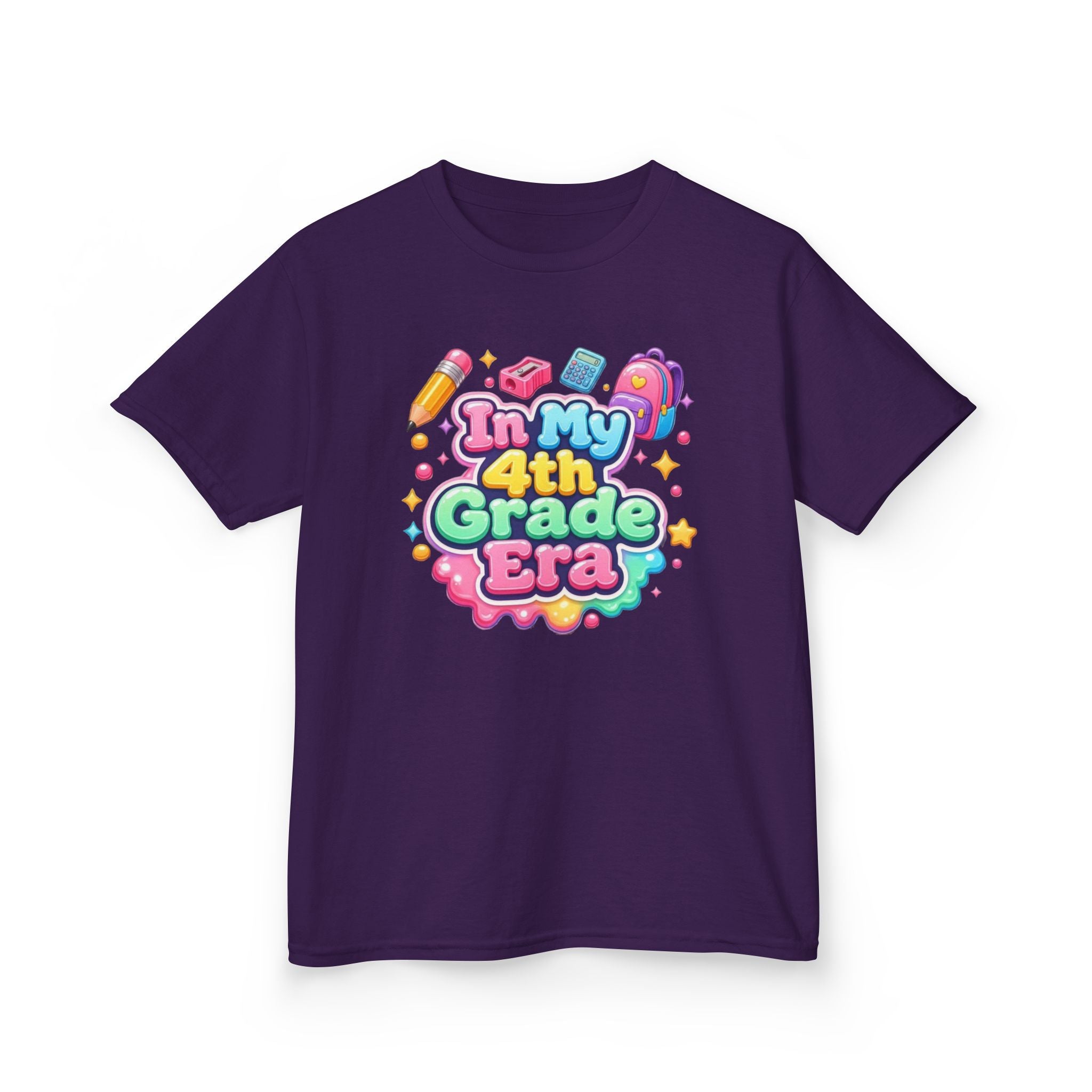 Kids T-Shirt — "In My 4th Grade Era" Colorful Back-to-School Shirt