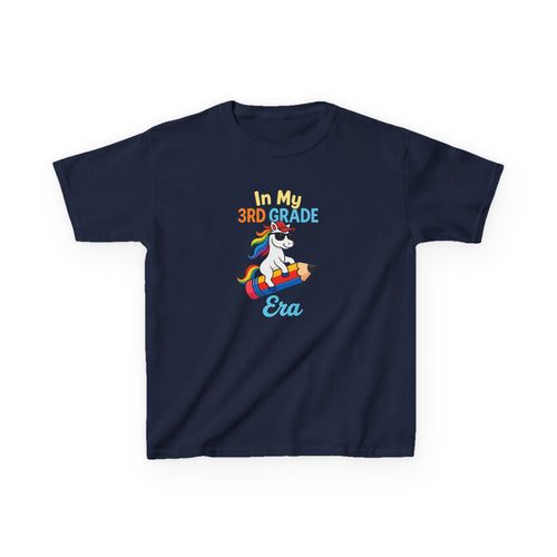 Kids T-Shirt — "In My 3rd Grade Era" Rainbow Unicorn Back-to-School Tee